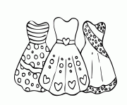 Printable three dress coloring pages