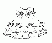 Printable dress with bow coloring pages