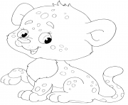 Printable cute character leopard cartoon coloring pages