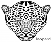 Printable the black and white leopard face coloring pages