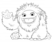 Printable abominable yeti kids animation coloring pages