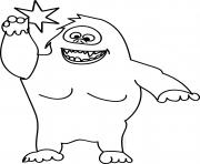 Printable simple easy yeti kid coloring pages