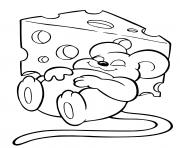 Printable Mouse and Cheese coloring pages