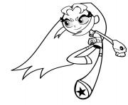 Printable teen titans girl in the air coloring pages