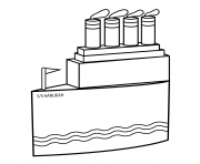 Printable hanukkah ship with candales coloring pages