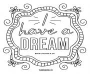 Printable MLK JR I have a dream doodle coloring pages