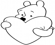 Printable pooh valentine heart coloring pages