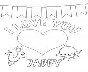 Printable I Love You Daddy coloring pages