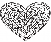 Printable heart zentangle coloring pages