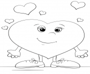 Printable heart character coloring pages