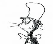 Printable Dr Seuss Cat in the Hat by Theodor Geisel coloring pages