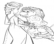Printable Frozen 2Elsa and Trolls  coloring pages