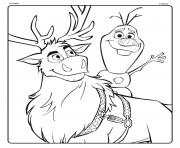 Printable Olaf and Sven from Disney Frozen 2 coloring pages