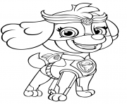 Printable PAW Patrol Mighty Pups Skye for Girls coloring pages