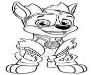 Printable Chase from Paw Patrol Mighty Pups coloring pages