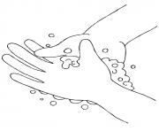 Printable wash your hands for protection coloring pages