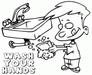 Printable wash your hands to avoid Covid19 coloring pages