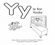 Printable Y is for Yoda coloring pages