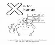 Printable X is for Xanax coloring pages