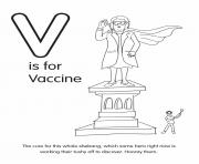 Printable V is for Vaccine coloring pages