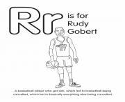 Printable R is for Rudy Gobert coloring pages