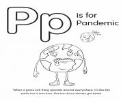 Printable P is for Pandemic coloring pages