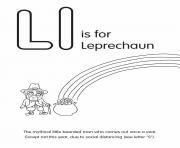 Printable L is for Leprechaun coloring pages