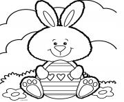 Printable smiling easter bunny kids coloring pages