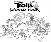 Printable DreamWorks Trolls 2 World Tour  coloring pages