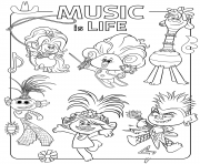 Printable Kings and Queens from Trolls 2 World Tour coloring pages