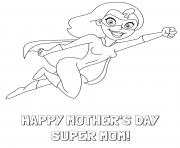 Printable mothers day super mom coloring pages