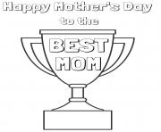 Printable mothers day best mom trophy coloring pages