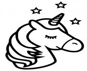 Printable unicorn emoji kawaii stars coloring pages
