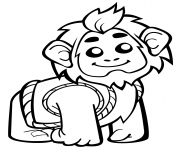 Printable cute ape in vest coloring pages