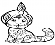 Printable cute tiger in turban coloring pages