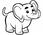 Printable cute baby elephant coloring pages