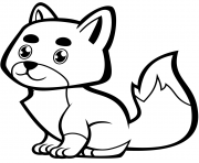 Printable cute baby fox coloring pages