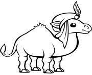 Printable funny camel in a turban coloring pages