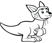 Printable cartoon kangaroo with boxing gloves coloring pages