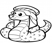 Printable cute snake in kufia coloring pages