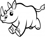 Printable cute baby rino coloring pages
