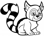 Printable funny lemur coloring pages