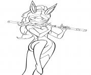 Rena Rouge Playing on Flutes