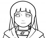 Printable the face of hinata naruto anime coloring pages
