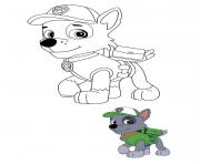 Printable Rocky recycling pup and his main color is green coloring pages