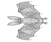 Printable halloween adult bat flying coloring pages