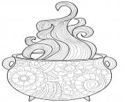 Printable halloween cauldron vapor intricate coloring pages