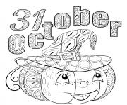 Printable halloween 1 october pumpkin hat coloring pages