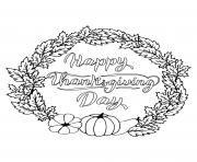 Printable thanksgiving fall leaf wreath with pumpkins coloring pages