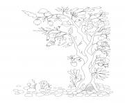 Printable fall tree leaves coloring pages